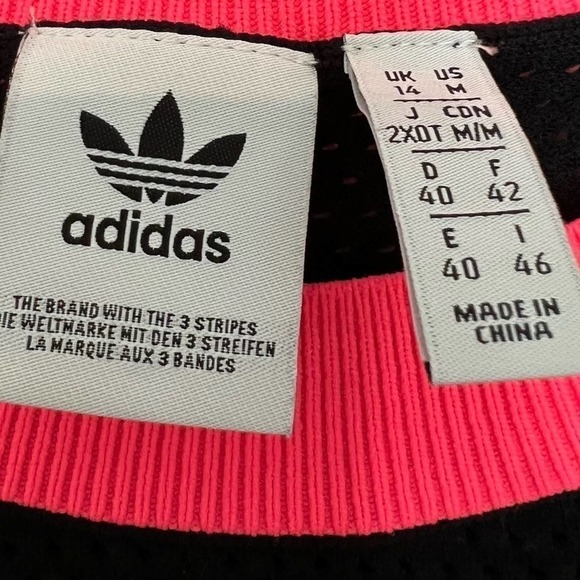 Adidas Originals Trefoil Logo Oversized Mesh Pink Black AA-42 Top Size Medium - Picture 5 of 8
